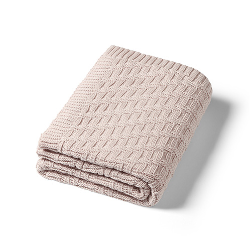 Cotton knitted blanket BabyOno beige