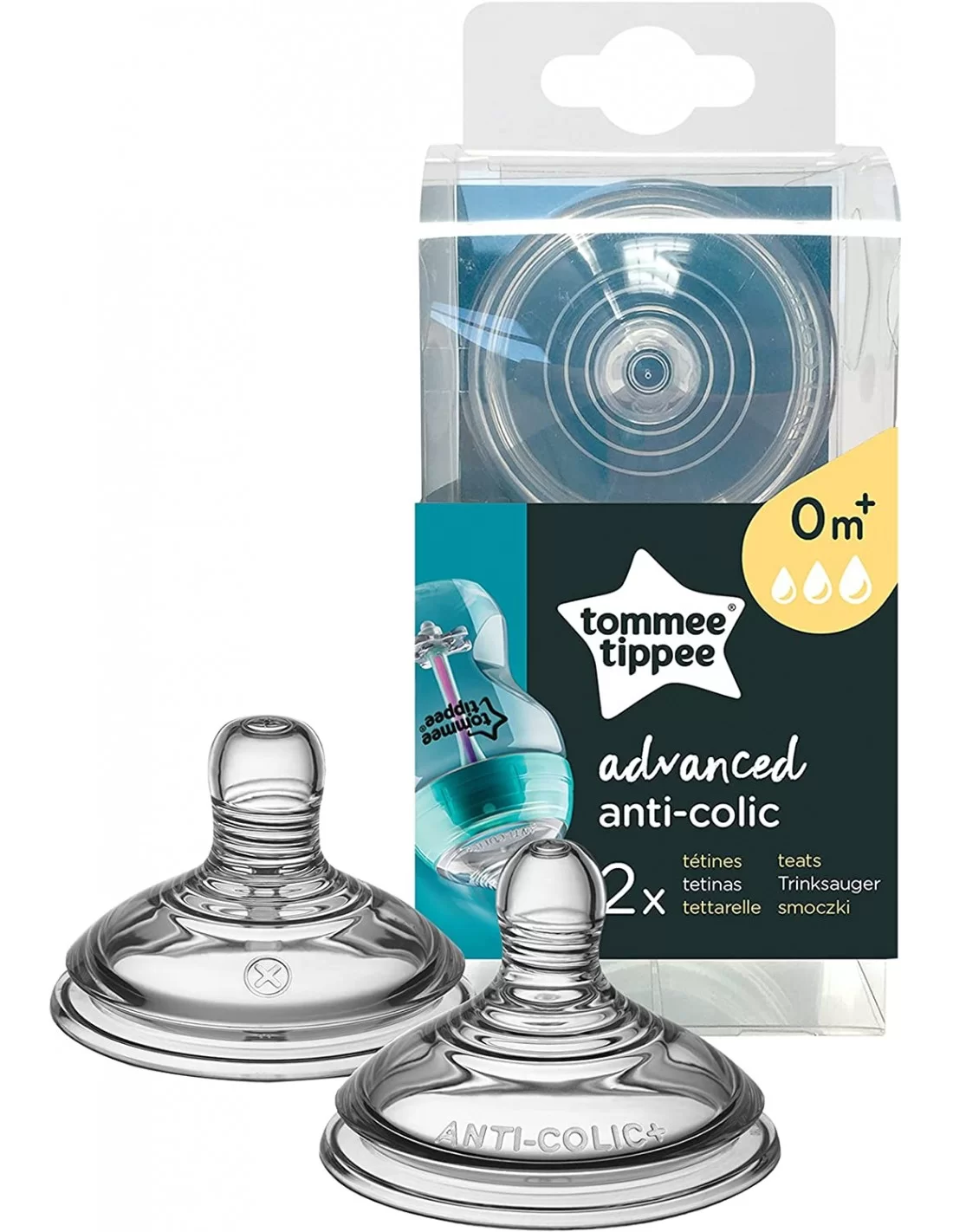 Bottle teats anti colic plus 0m variable flow Tommee Tippee