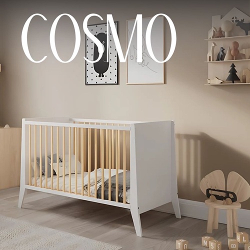 Wood cot Cosmo natur white