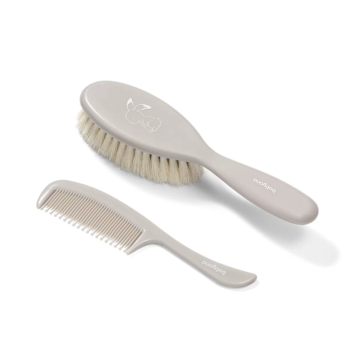 Brush and comb set Babyono gray
