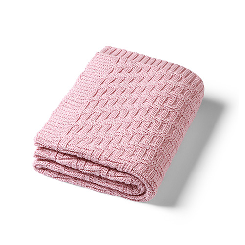Cotton knitted blanket BabyOno pink
